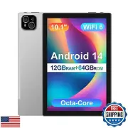 ATMPC Tablet 10 inch Android 14 Tablet with Octa Core Processor 12GB RAM 64GB