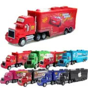 Cars Lightning McQueen Disney 1:55 Hauler Mack Truck & Car Model Toys Truck+Car