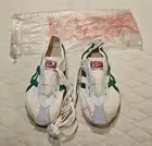 VTG Onitsuka Tiger Canvas Green White Deadstock Made in Japan Women US 6 22.5cm