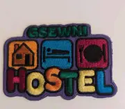 purple iron on gsewni hostel patch
