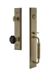 Grandeur Hardware Fifth Avenue Plate with C Grip and Lyon Knob Vintage Brass