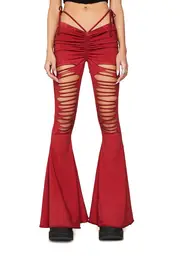 [DARKER WAVS] Modulation Oxblood V-Cut Cut-Out Bell Bottoms