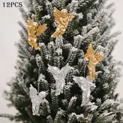 12 Pack Christmas Ornaments Mini Angels Figurine Xmas Tree Hanging Decoration