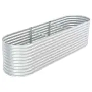 vidaXL Garden Raised Bed 320x80x81 cm Galvanised Steel Silver