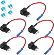E Support 12V 24V Standard Add A Circuit Fuse Tap Piggy Back Blade Holder Plug Socket Car Pack of 5