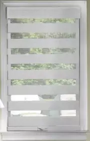 Gray Cordless Window Roller Shades Celestial Sheer Double-Layered Roman Shade