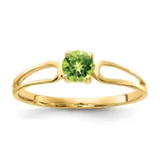 14K Yellow Gold 4mm Peridot ring