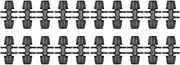 zolyet 20 Pieces Barbed Tee Drip rigation Tubing Connectors Hose Joi 1/2 Inch to 1/4 Inch 6 Way Fittings Adapter Black S