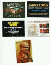 Star Trek Fan Club Card, DS9 Promos 2, Ad, Quark Profile Card NM/M 5 Card Lot