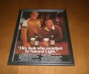 NATURAL LIGHT BEER REDSKINS SONNY JURGENSEN FRAMED AD PRINT