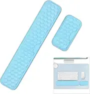 Giecy Keyboard Wrist Rest, Ergonomic Keyboard Mouse Pad with Wrist Support, Soft Memory Foam & Anti-Slip Base - Pain Relief for Home Office Computer Gaming Typing (Blue)