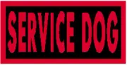 SERVICE DOG Patch W/ VELCRO® Brand Fastener Morale Tactical Emblem Red