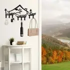 Iron Wall Hooks Black Key Holder Multi-Purpose Coat Rack Entryway