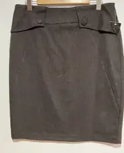 Brown Straight Pencil Skirt/ Back Split Lined Zip Size14 Cue New/ Tag