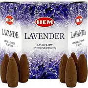 Calmveda Hem Backflow Lavender Incense Cone - (40 Inscents-Cones Waterfall) - Soft Floral Aroma Incense Cone Lavender | Thick Cloudy Incense Fountain Waterfall, Gift These Hem Incense Cones