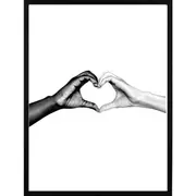 [Namly Design] Poster - B&W Hands Heart / Flat packed
