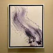 Purple and White Abstract original modern acrylic canvas painting | ships free