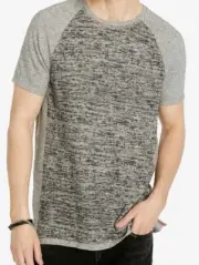 $48 Buffalo David Bitton Men's Gray Short-Sleeve Crew-Neck Heathered T-Shirt 2XL