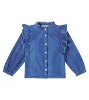 [Molo] Molo Raphaella ruffled denim shirt Y 11/12 blue