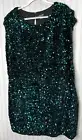 City Chic Womens DRESS 22 Teal Blue Sequined Lined Elastic Stretch NEW