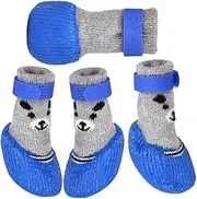 Gihioue Pet Shoes, Dog Paw Boots, Winter Waterproof Non-Slip Puppy Shoes, Breathable Dog Boots, Dog Paw Protection with Adjustable Strap for Hot Roads and Snowy