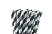 My Decorations 1000 Bulk Wholesale Pack Black White Drinking Straws Biodegradable Eco Paper Birthday Party Event Bistro Bar Cafe Take Away Straws & St