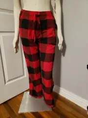 Old Navy Straight Drawstring Elastic Waist Red Plaid Flannel Lounge Pants Small