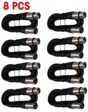 8x 15Ft 15 Foot XLR Premium 3P Audio Male Female Mixer MIC Microphone Cord Cable
