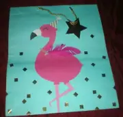 NEW PINK FEATHER FLAMINGO CHRISTMAS BIRTHDAY PARTY HAT GIFT BAG 19"x16"x7.75"
