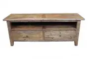 MF Parquetry Recycled ElmTimber 2 Drawer TV Unit