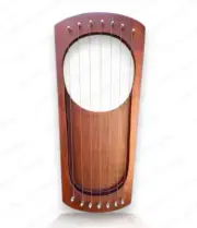 Lyre Harp 7 String Premium Quality Rosewood Musical Instrument Strings+key+bag