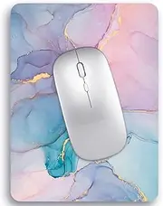 Small Mouse Pad 6 x 8 Inch, Audimi Mini Mouse Pad Ultra Thick for Laptop Wireless Mouse Home Office Travel, Portable & Washable (Colorful Marble)