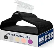 SereneLife Velvet Hangers 100 Pcs, Non-Slip Heavy Duty Hanger Set, Durable with 360° Swivel Hook, Smooth Velvet Finish to Protect Fabric, Lightweight, Ultra-Thin Design for Coats and Other Clothes
