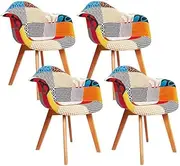 Artiss 4X Dining Chairs Armchair Retro Replica DSW Cafe Chair Fabric Wooden Legs