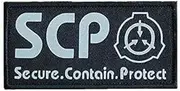 [Fansoftiks] 1Pc Black SCP Foundation Special Containment Procedures Foundation Logo Military Hook Loop Tactics Morale Luminous Patch Tactical Bag Accessories, Personal Defense Bag Accessories