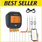 Smart WiFi Meat Thermometer with 4 Probes - Custom Alarms & Temperature Insights