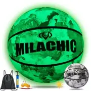 Glow in The Dark Basketball - Indoor/Outdoor Holographic Glowing Leather Offi...
