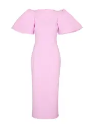 Solace London Lora Crepe Midi Dress - Light Pink - 12 (UK12 / M) 12 (UK12 / M)