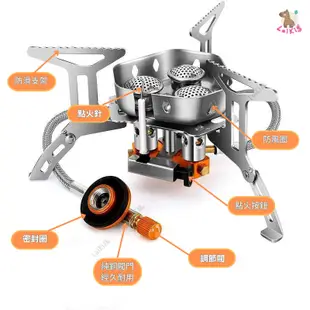 ✨送轉接頭✨ 新款二代登山瓦斯爐戶外 折疊 爐頭 爐具 露營爐 三口爐三頭爐 蜘蛛爐 防風爐  高山爐 三芯爐 快速爐
