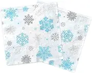 40pcs Snowflake Winter Napkin Party Decoration Winter Snowflake Blue White Wonderland Theme Paper Table Napkin Disposable for Christmas Holiday Birthday Party Supplies