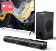 2.1CH Sound Bar with Subwoofer | Deep Bass Surround Sound System for TV, PC