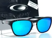 NEW Oakley MANORBURN Polished Black POLARIZED Galaxy Blue Lens Sunglass 9479-05