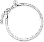 [Rosefield] Women's Snake Silver-Tone Bracelet, 16.5-19.5cm