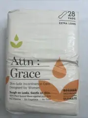 Attn: Grace Incontinence Pads for Women Extra Long ULTIMATE Absorbency 28 PACK