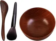 Zialofi 3Pcs DIY Wooden Mixing Bowl Set Tool Clay Mixing