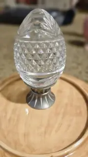 Vintage Clear Crystal Egg with Stand Made in France 1993 Heavy