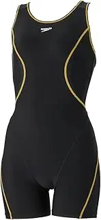 [Speedo] Speed SFW12354 Women's Feel Up Loosen Half Kneeskin Feel Up Loosen Half Knee Skin Fitness Swimsuit, Black/Black