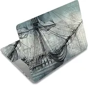 SUPERDANT Laptop Skin Sticker with Sailing Boat Motif Universal Notebook Skin Sticker Vinyl Laptop Cover Sticker Removable Notebook Protection