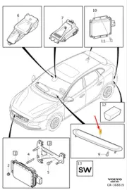 VOLVO V40 Collision Warning Espresso Display RHD 31381465 NEW GENUINE