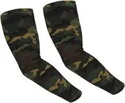 [FHEDVBN] Camouflage Pattern Arm Sleeves Compression Arm Covers for Men Women Outdoor Sun Sleeves Cooling Sports Sleeve, Black